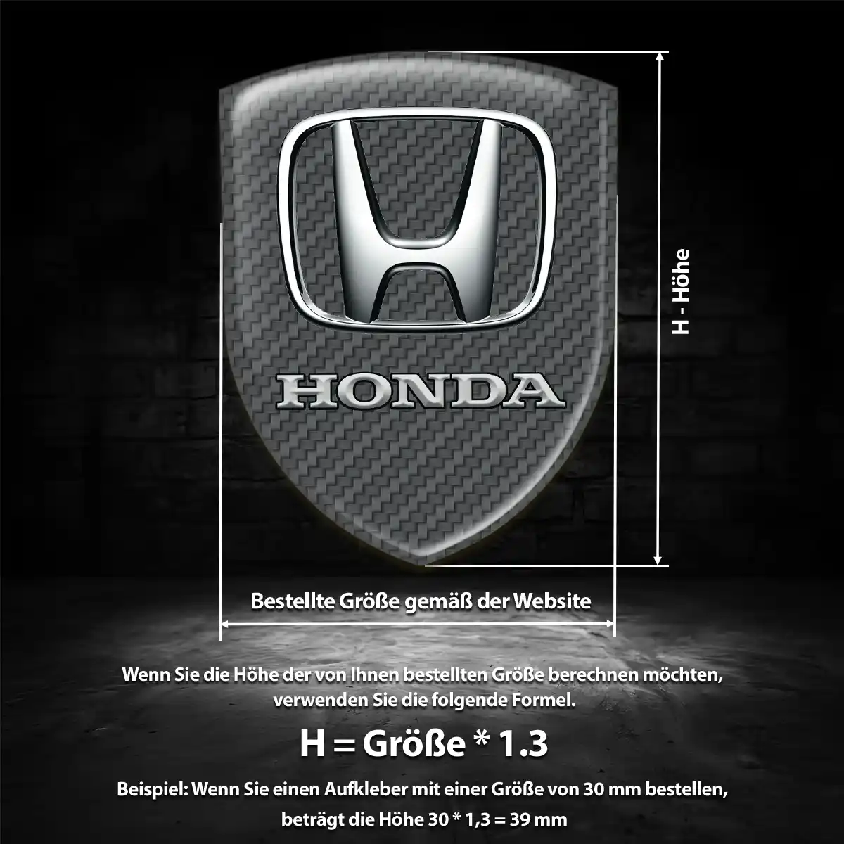 Honda Aufkleber 3D Gel Emblem Edles Design