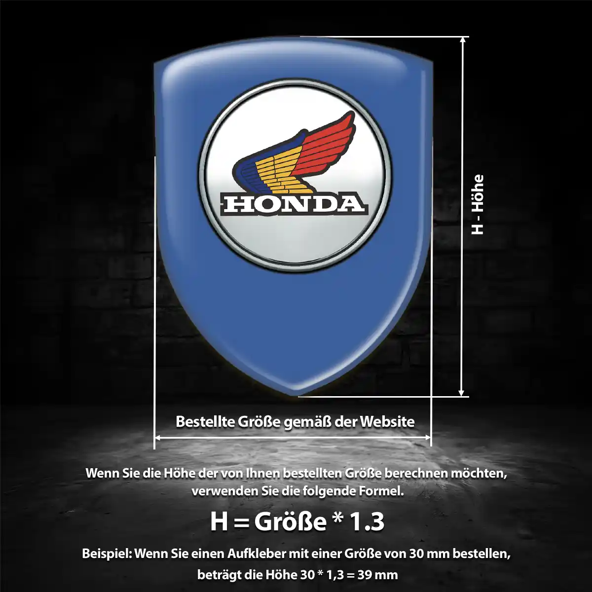 Honda Aufkleber 3D Gel Emblem Elegantes Design