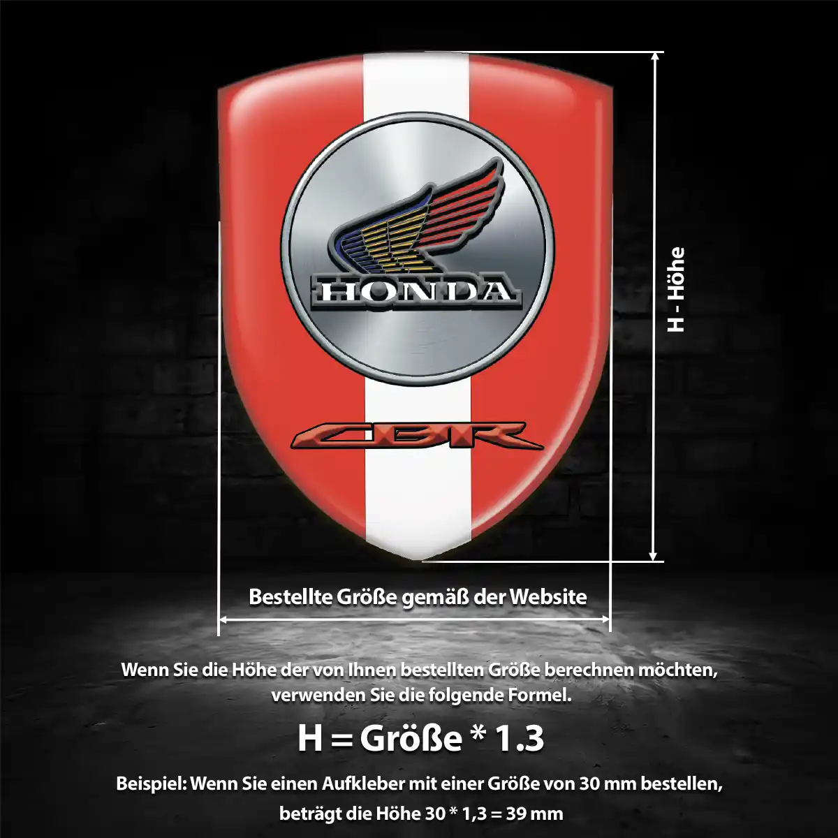 Honda Aufkleber 3D Gel Emblem Limitierte Auflage