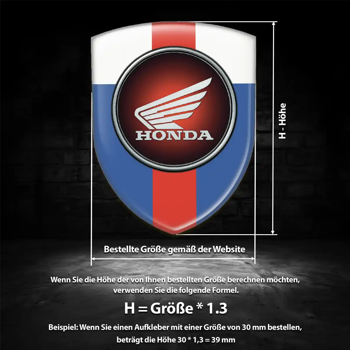 Honda Aufkleber 3D Gel Emblem Markenedition