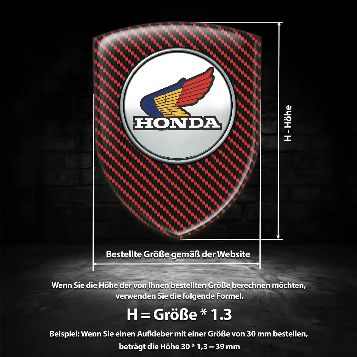 Honda Aufkleber 3D Gel Emblem Modernes Design