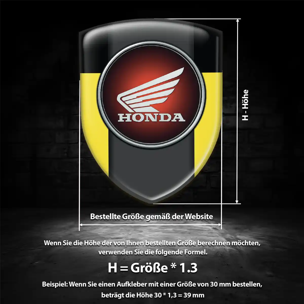 Honda Aufkleber 3D Gel Emblem Premium-Edition