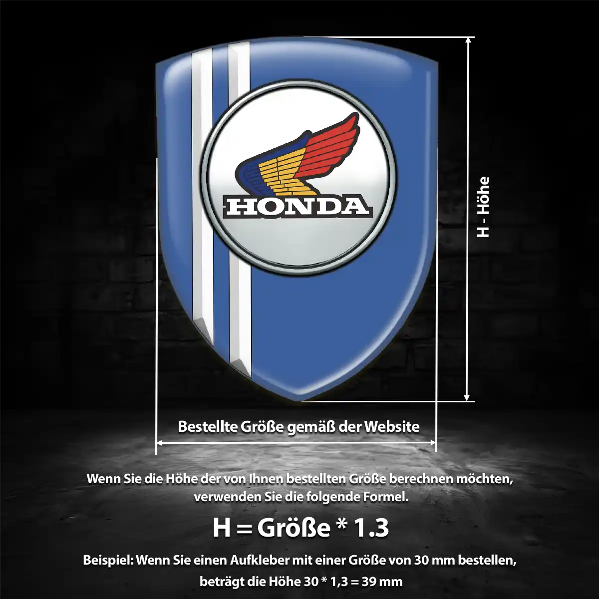 Honda Aufkleber 3D Gel Emblem Premiumqualität