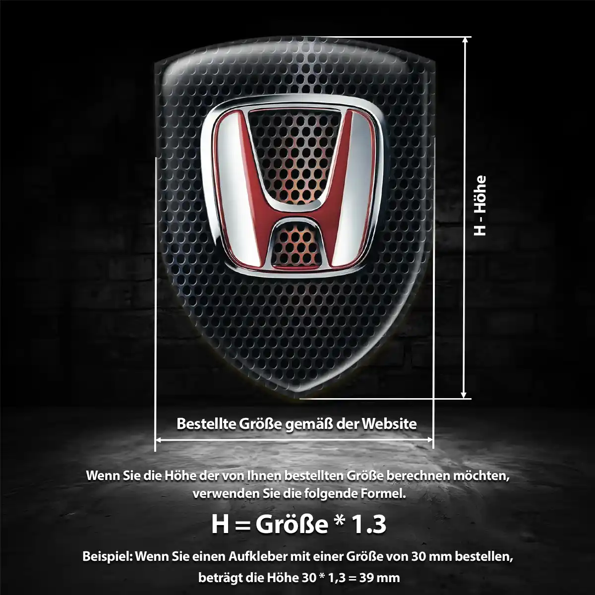 Honda Aufkleber 3D Gel Emblem Stilvolles Design