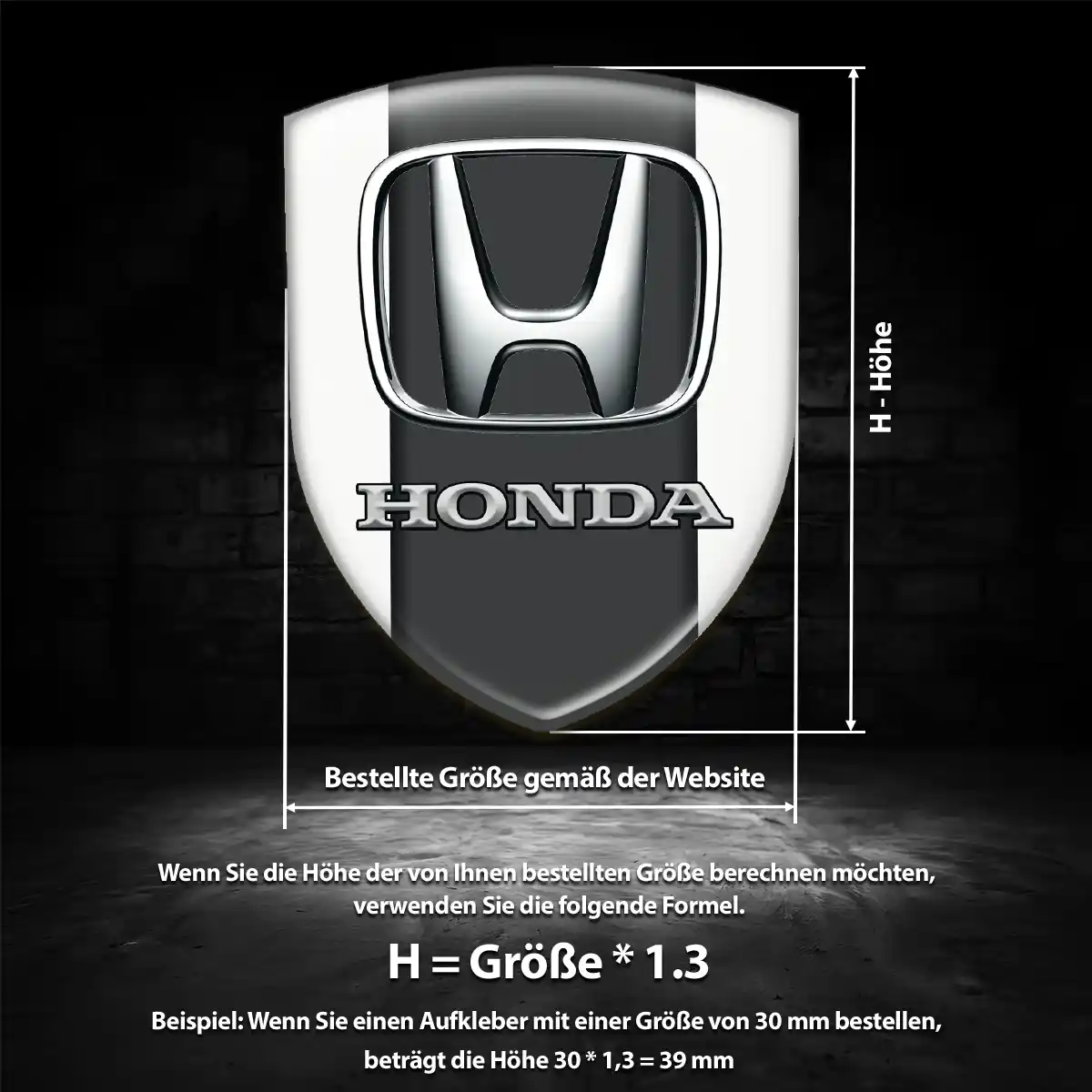 Honda Aufkleber 3D Gel Emblem Tuningfahrzeug