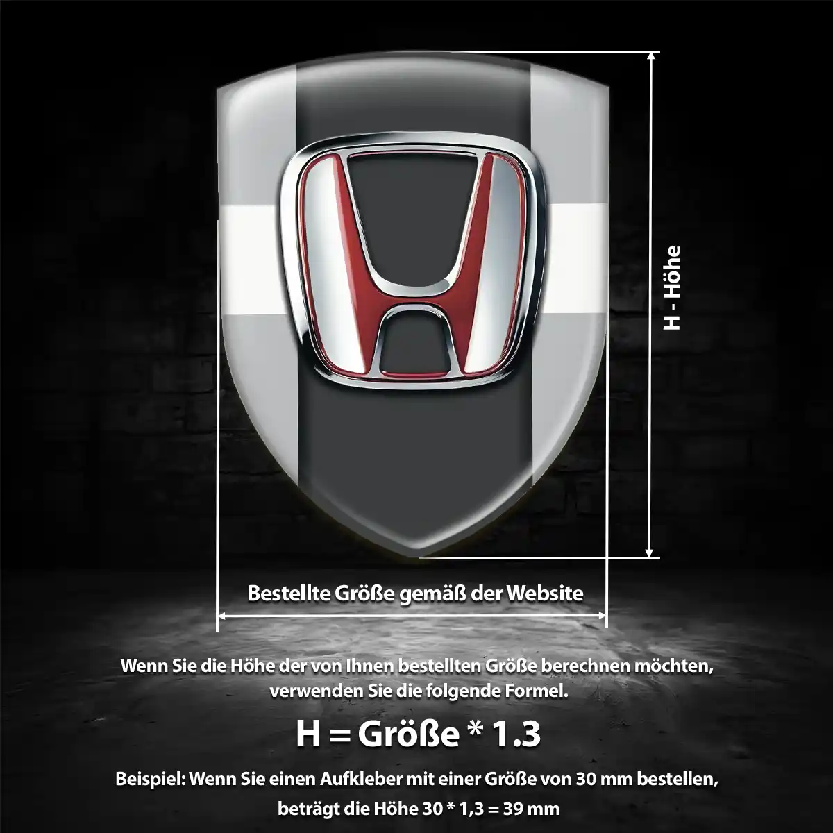 Honda Aufkleber 3D Gel Embleme Anspruchsvolles Design