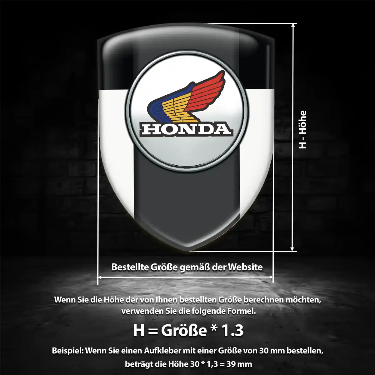 Honda Aufkleber 3D Gel Embleme Ausdrucksstarkes Design