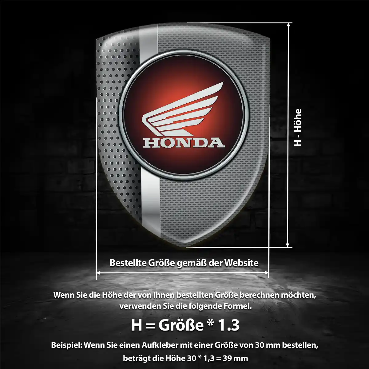 Honda Aufkleber 3D Gel Embleme Auto Edles Design