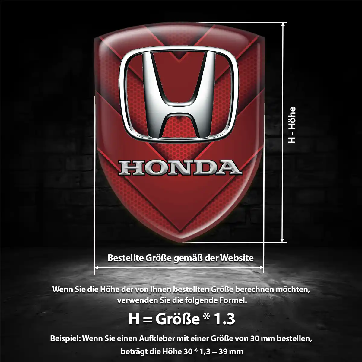 Honda Aufkleber 3D Gel Embleme Auto Elegantes Design