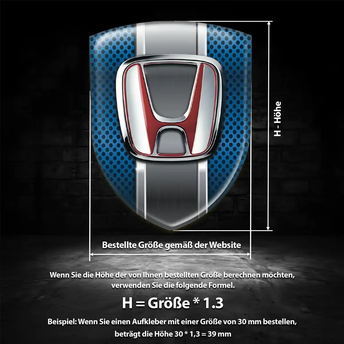 Honda Aufkleber 3D Gel Embleme Edles Design