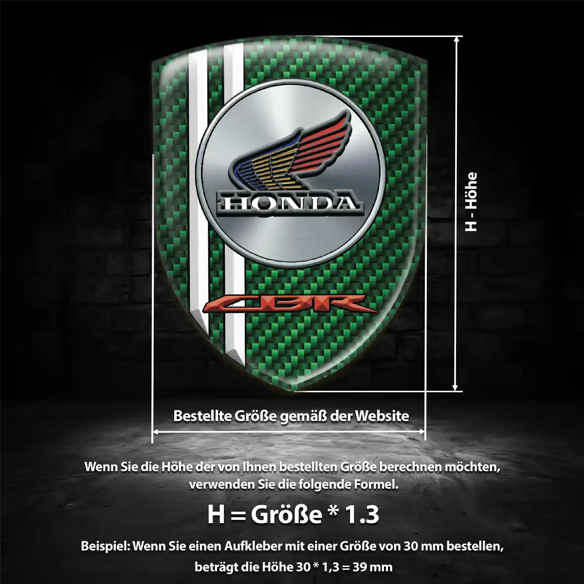 Honda Aufkleber 3D Gel Embleme Elegantes Design