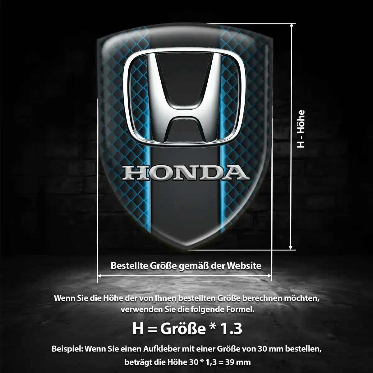 Honda Aufkleber 3D Gel Embleme Exterieurdesign