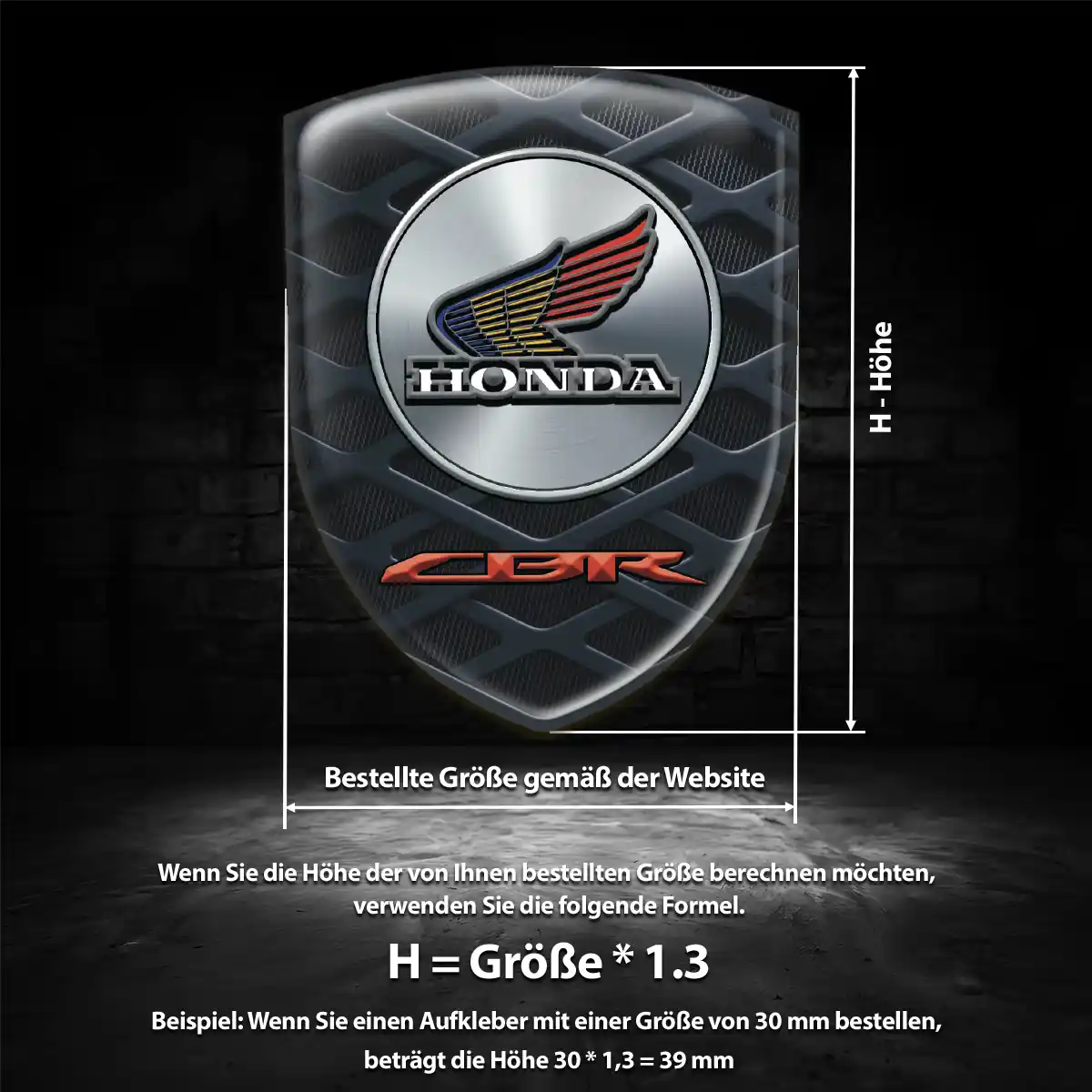 Honda Aufkleber 3D Gel Embleme Hochwertiges Harz