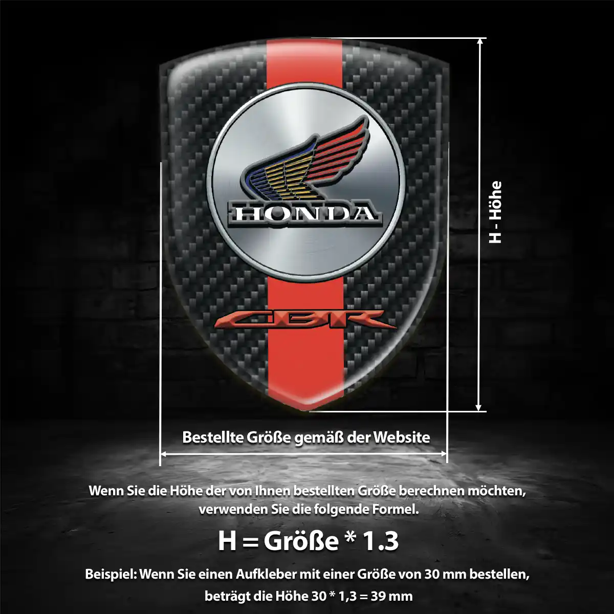 Honda Aufkleber 3D Gel Embleme Interieurdesign
