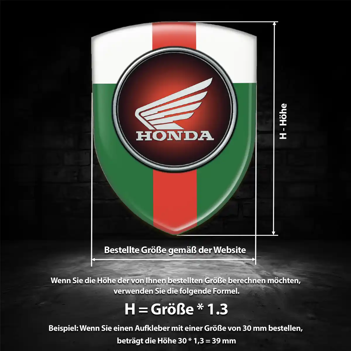 Honda Aufkleber 3D Gel Embleme Limitierte Auflage