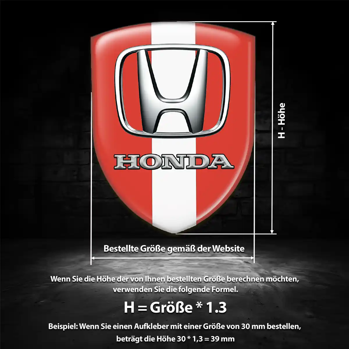 Honda Aufkleber 3D Gel Embleme Markenedition