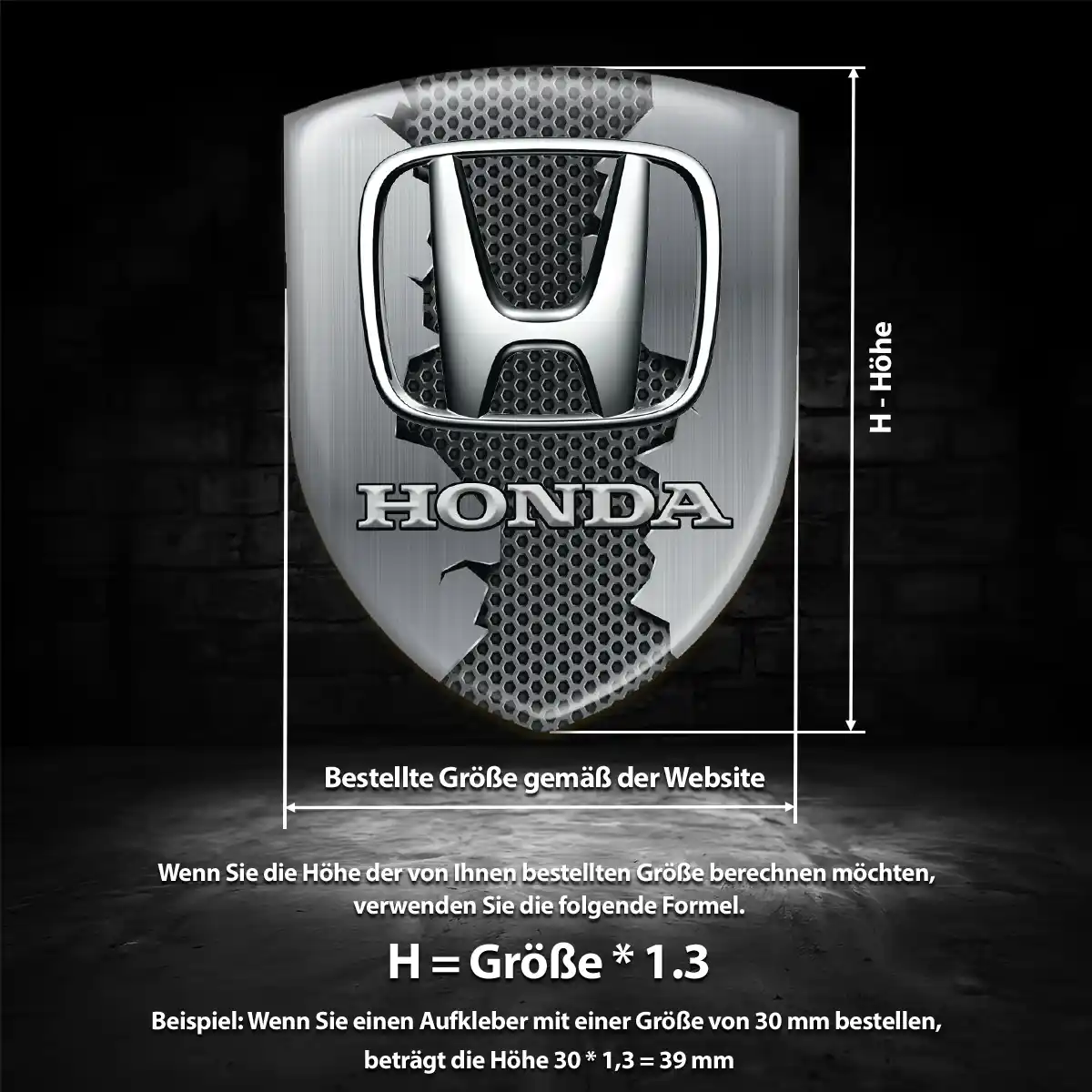 Honda Aufkleber 3D Gel Embleme Modernes Design