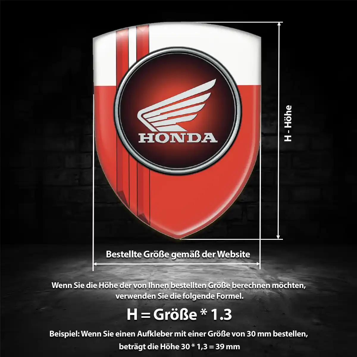 Honda Aufkleber 3D Gel Embleme Stilvolles Design