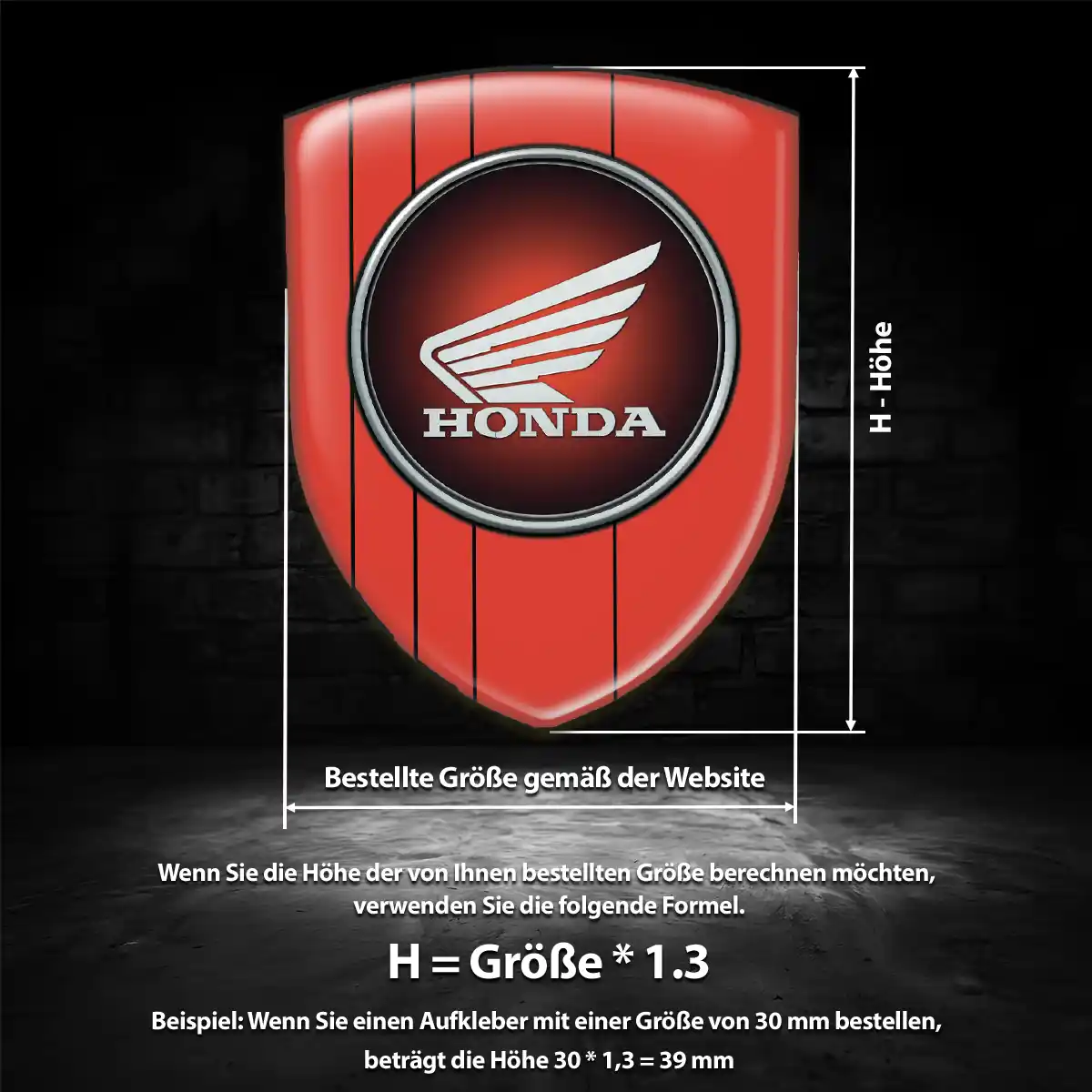 Honda Aufkleber 3D Gel Embleme Tuningfahrzeug