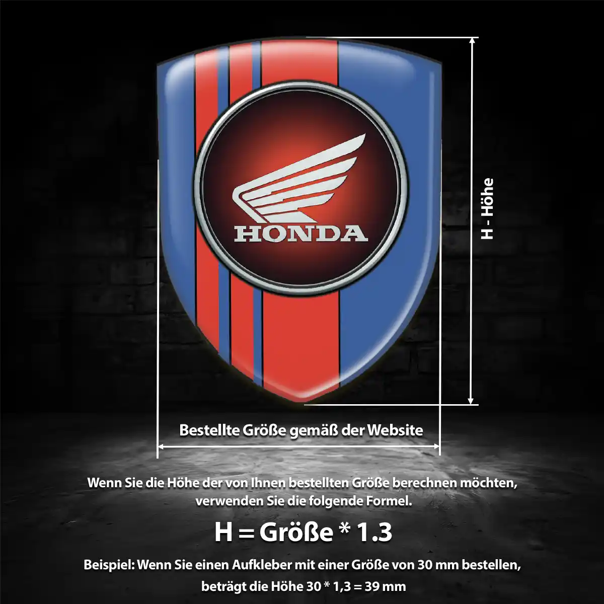Honda Aufkleber 3D Gel Silikon Ausdrucksstarkes Design
