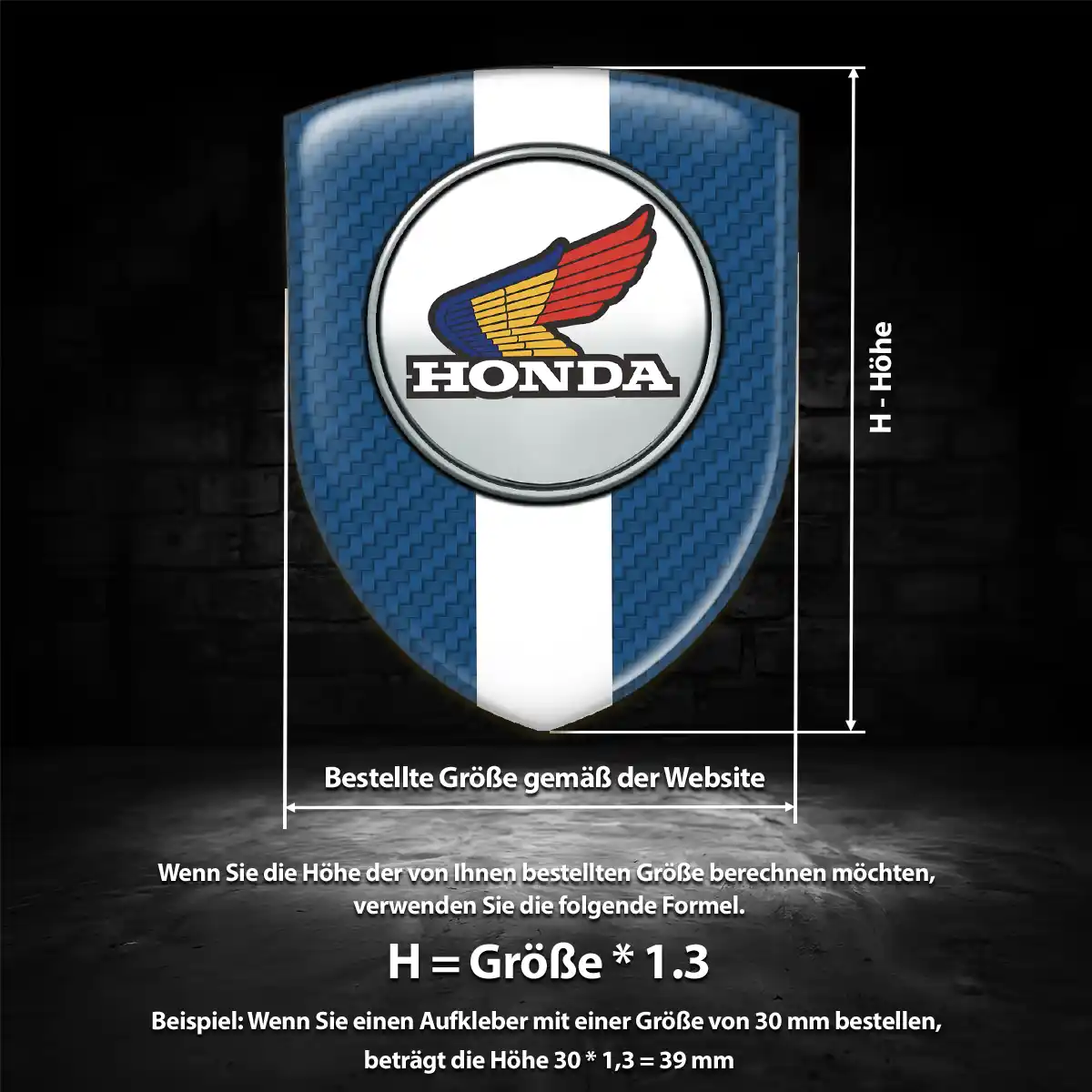 Honda Aufkleber 3D Gel Silikon Auto Elegantes Design