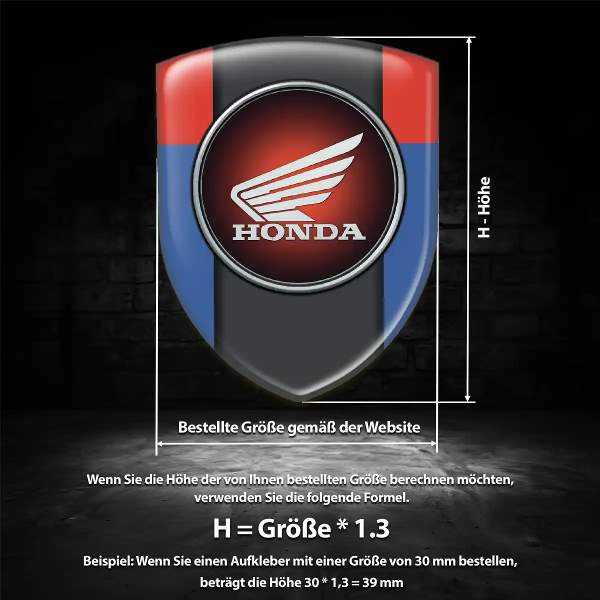 Honda Aufkleber 3D Gel Silikon Auto Exterieurdesign