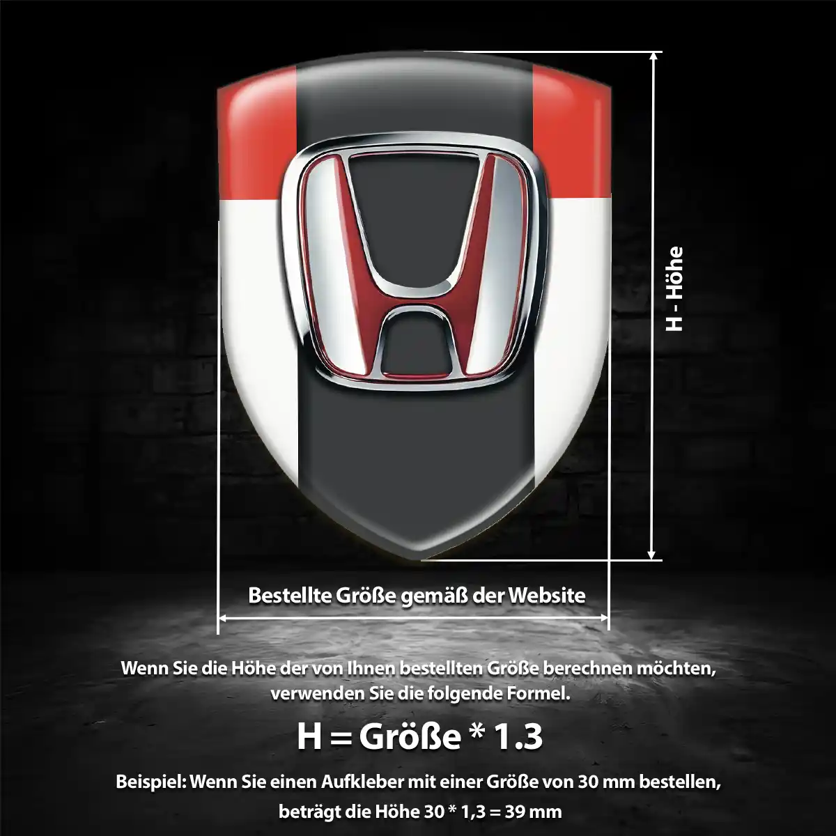 Honda Aufkleber 3D Gel Silikon Auto Hohe Qualität
