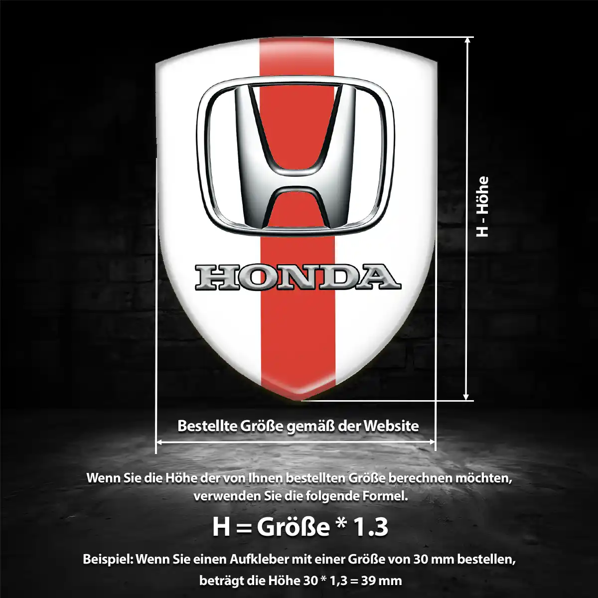 Honda Aufkleber 3D Gel Silikon Auto Interieurdesign
