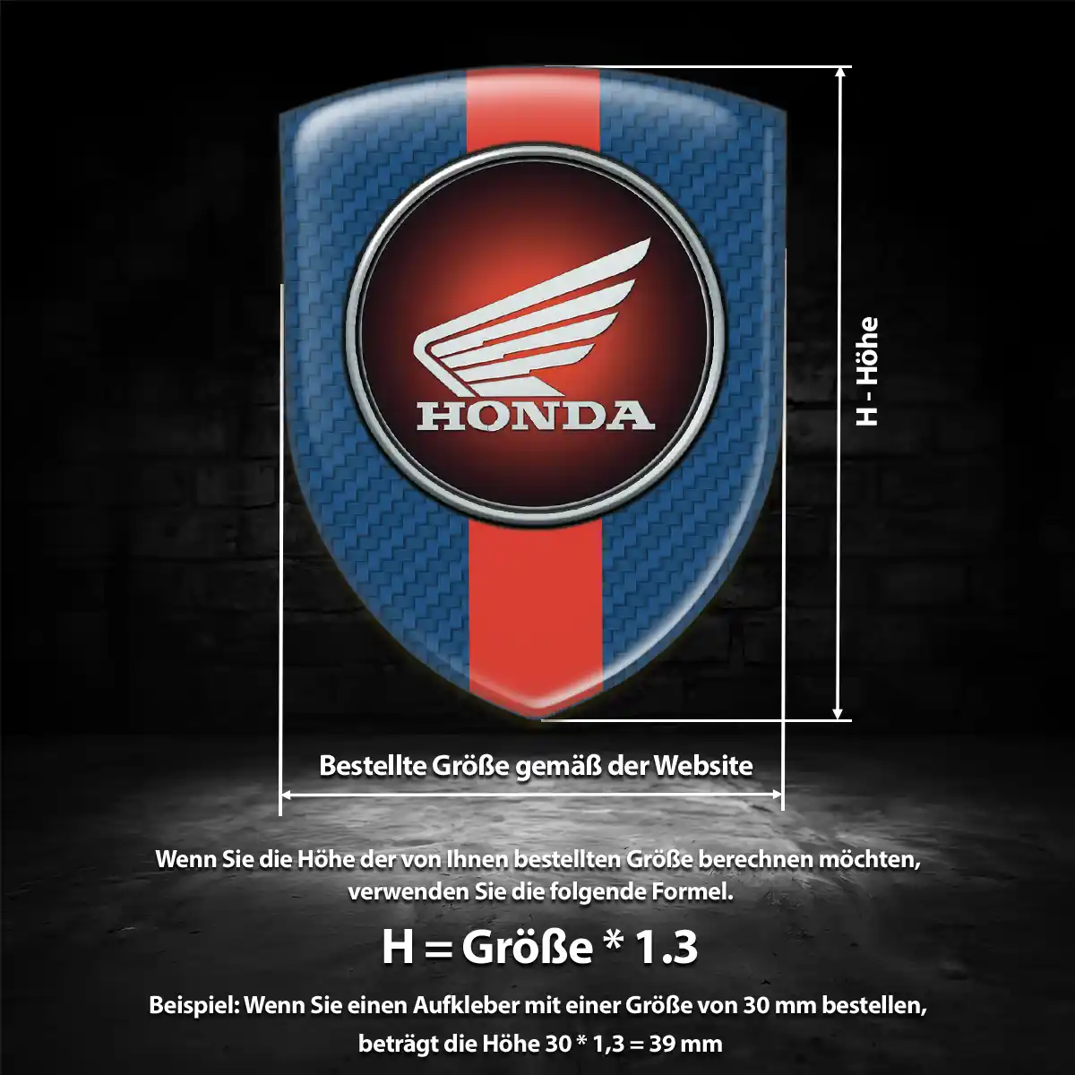 Honda Aufkleber 3D Gel Silikon Auto Limitierte Auflage