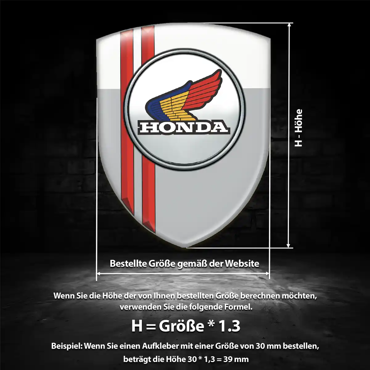 Honda Aufkleber 3D Gel Silikon Auto Markenedition