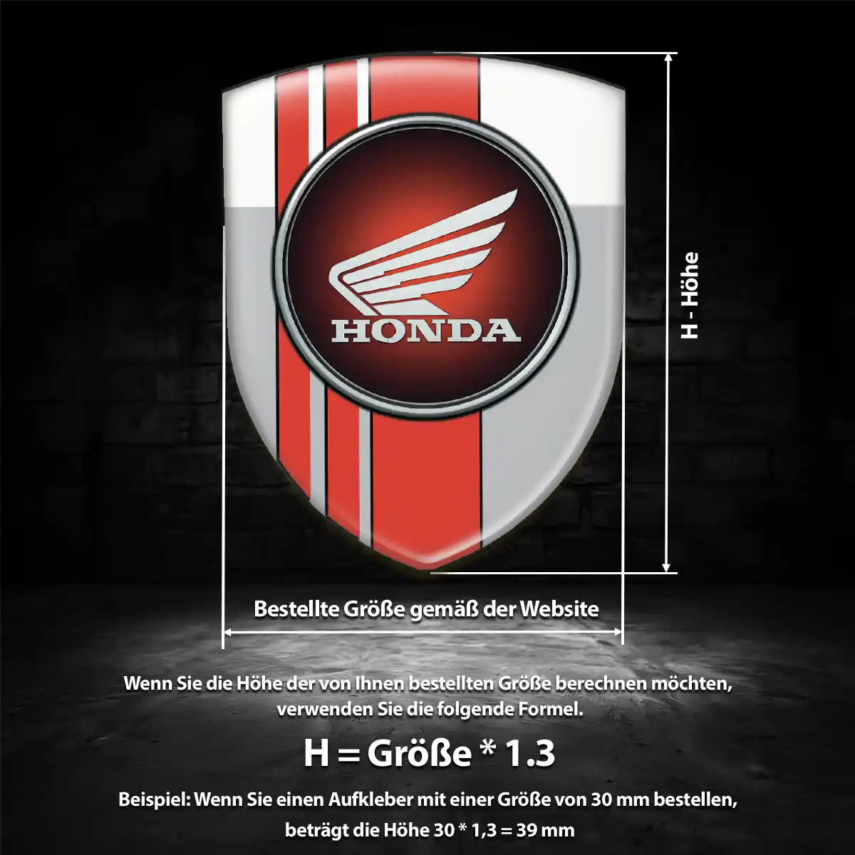 Honda Aufkleber 3D Gel Silikon Auto Modernes Design