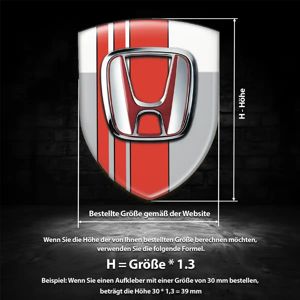 Honda Aufkleber 3D Gel Silikon Auto Premium-Edition