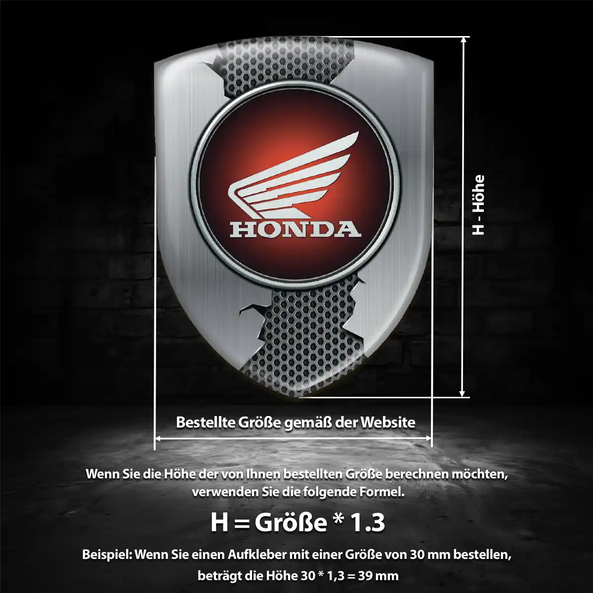 Honda Aufkleber 3D Gel Silikon Auto Premiumqualität