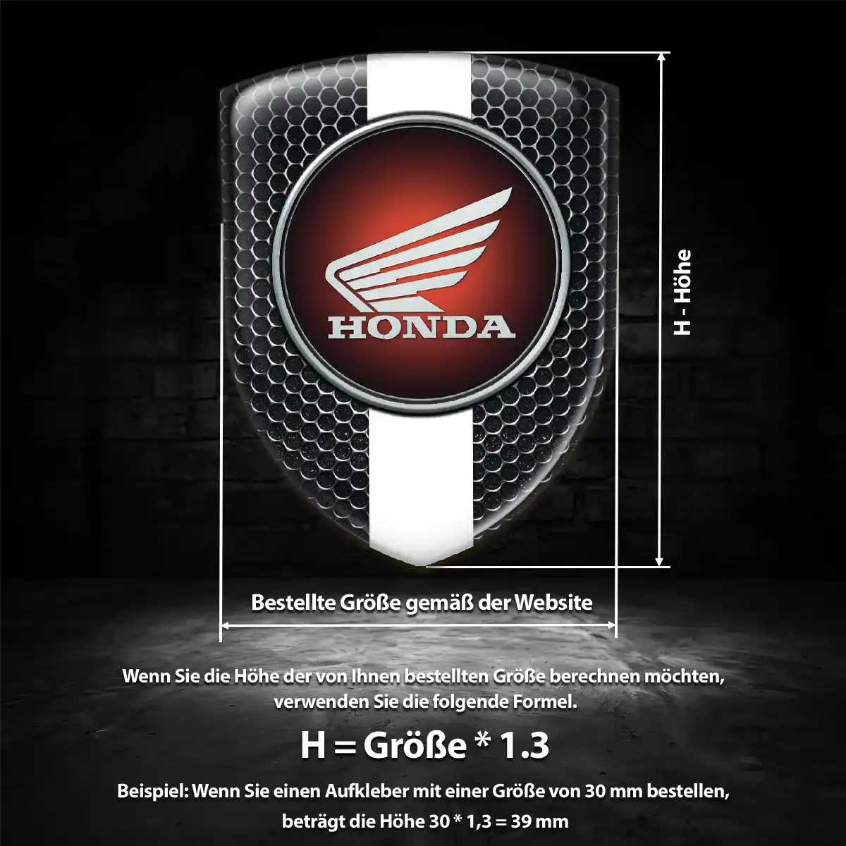 Honda Aufkleber 3D Gel Silikon Auto Tuningfahrzeug