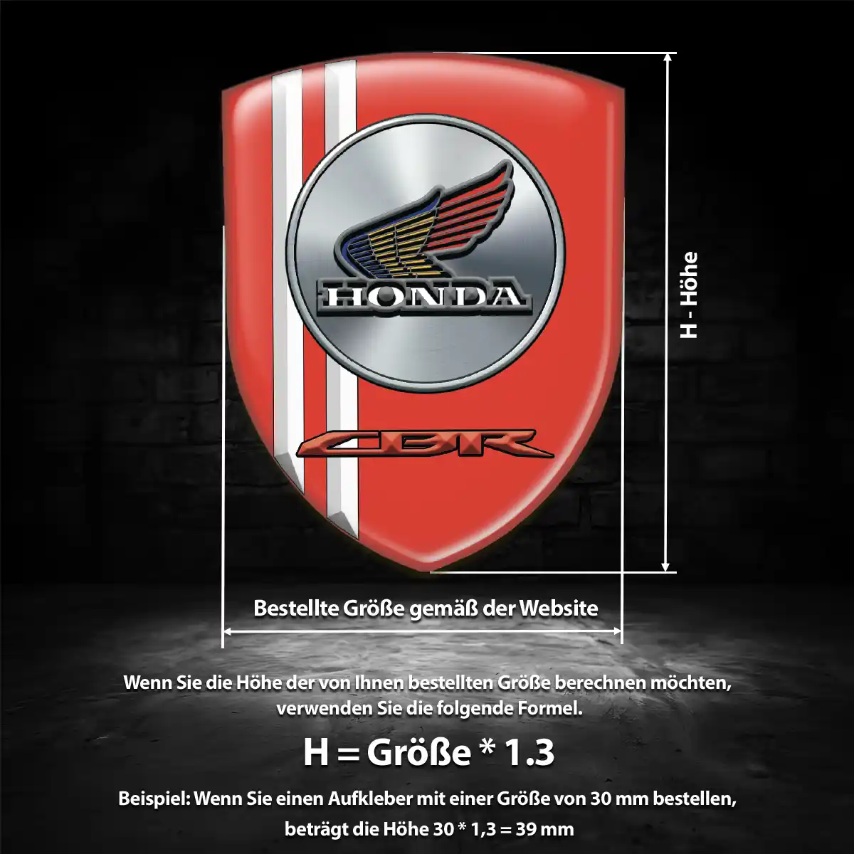 Honda Aufkleber 3D Gel Silikon Erstklassige Qualität