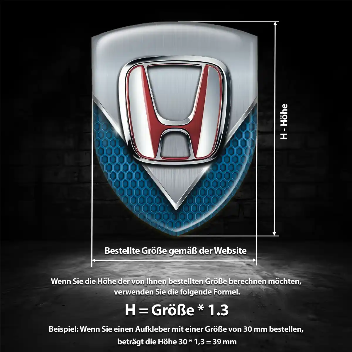 Honda Aufkleber 3D Gel Silikon Exterieurdesign