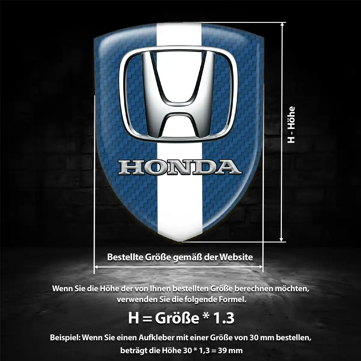 Honda Aufkleber 3D Gel Silikon Hochwertiges Harz