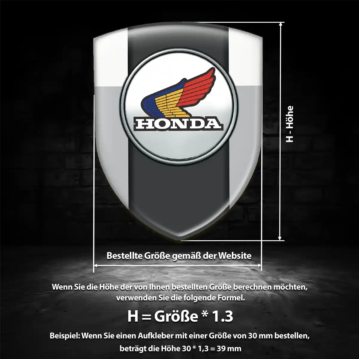 Honda Aufkleber 3D Gel Silikon Hohe Qualität