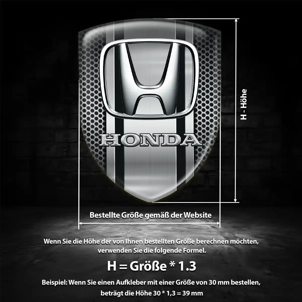 Honda Aufkleber 3D Gel Silikon Interieurdesign
