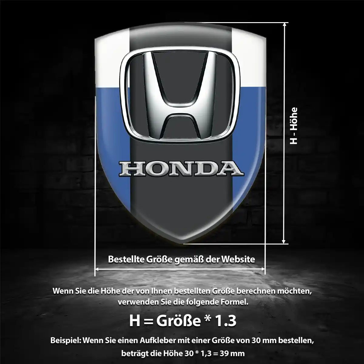 Honda Aufkleber 3D Gel Silikon Limitierte Auflage