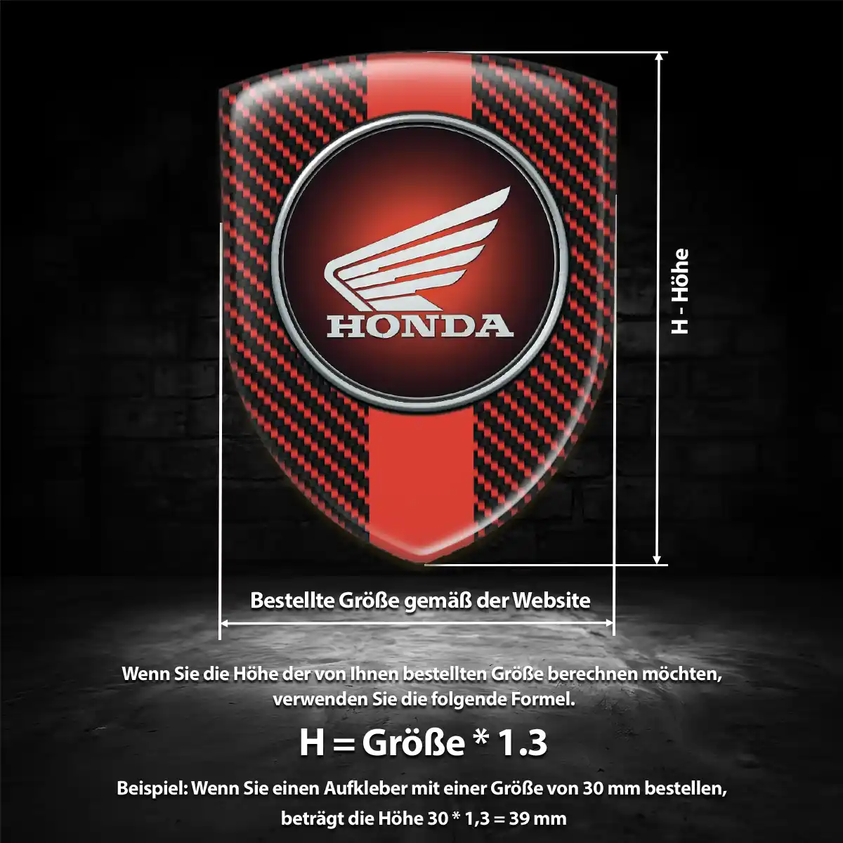 Honda Aufkleber 3D Gel Silikon Luxus-Edition