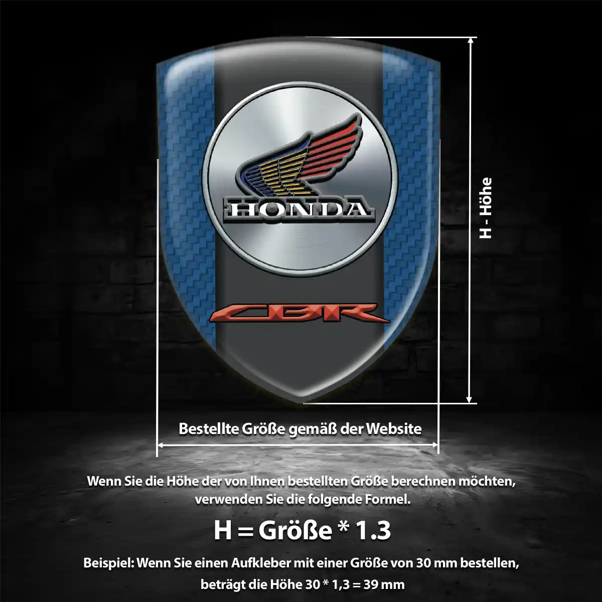 Honda Aufkleber 3D Gel Silikon Markenedition