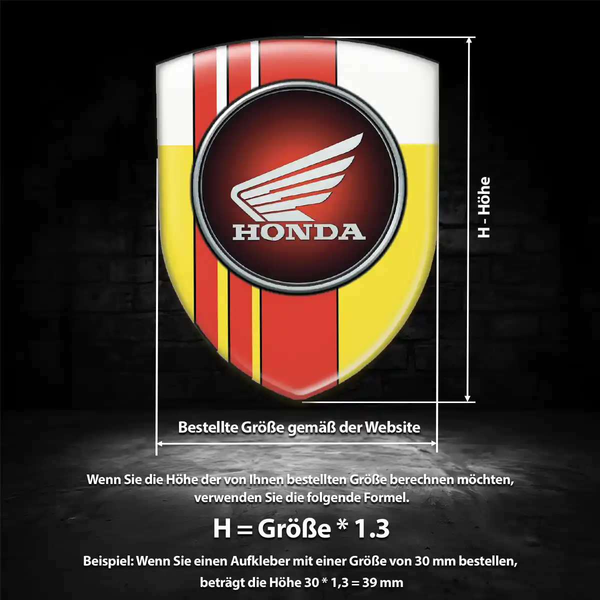 Honda Aufkleber 3D Gel Silikon Modernes Design