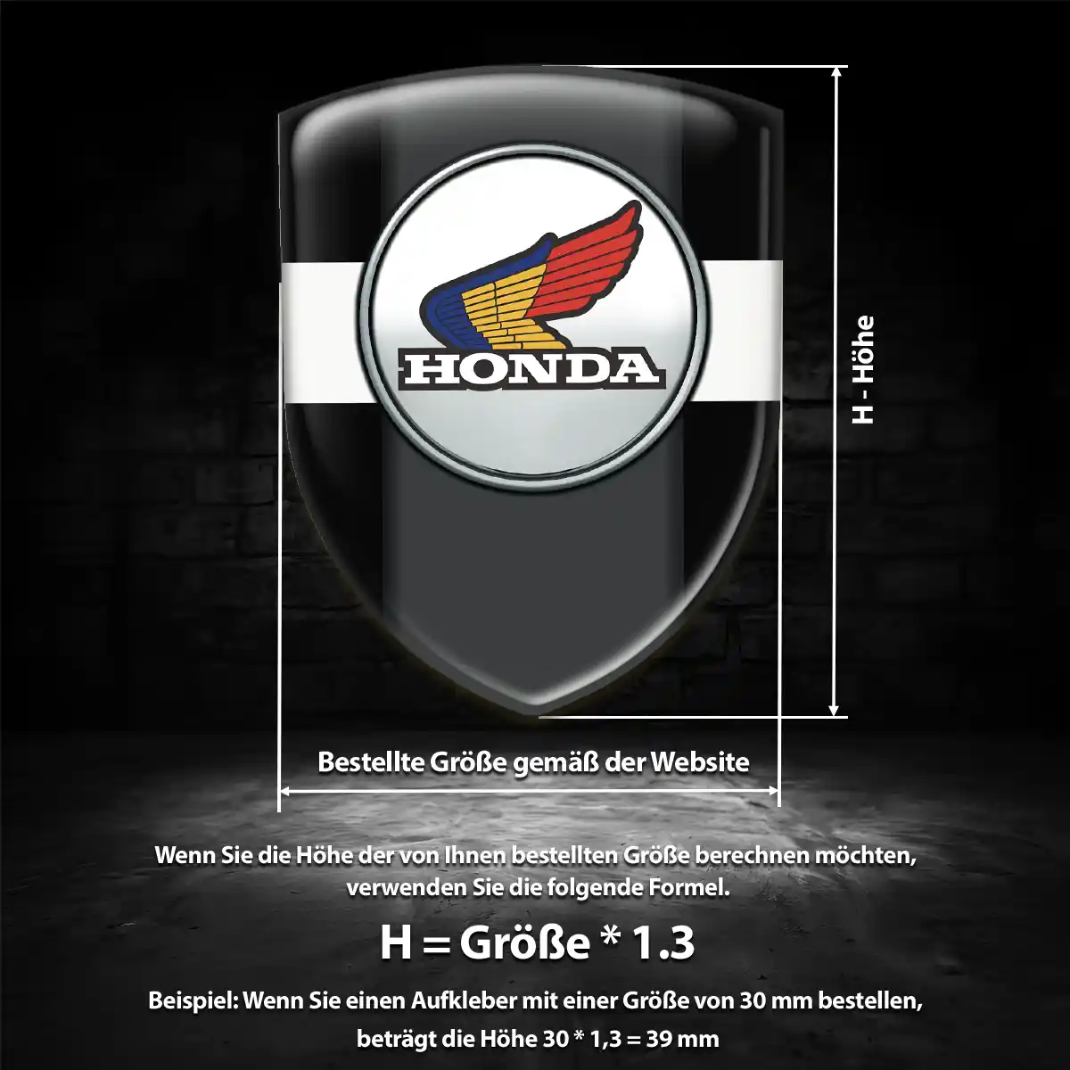 Honda Aufkleber 3D Gel Silikon Premium-Edition