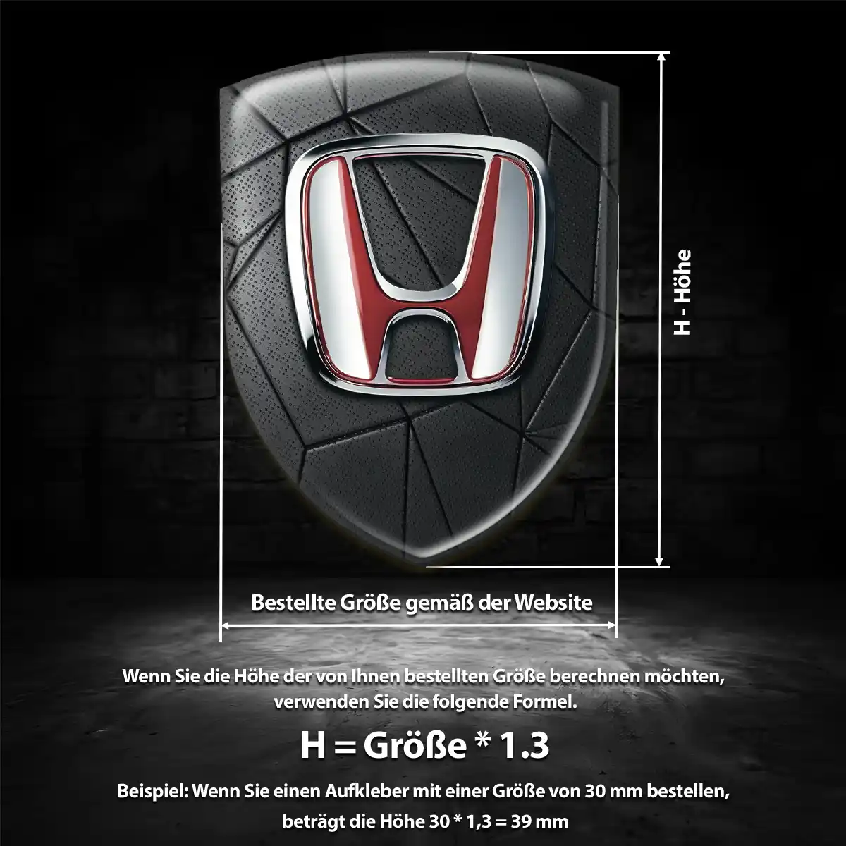 Honda Aufkleber 3D Gel Silikon Tuningfahrzeug
