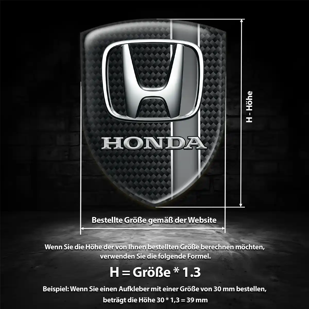 Honda Aufkleber 3D Gel Wappen Auto Edles Design