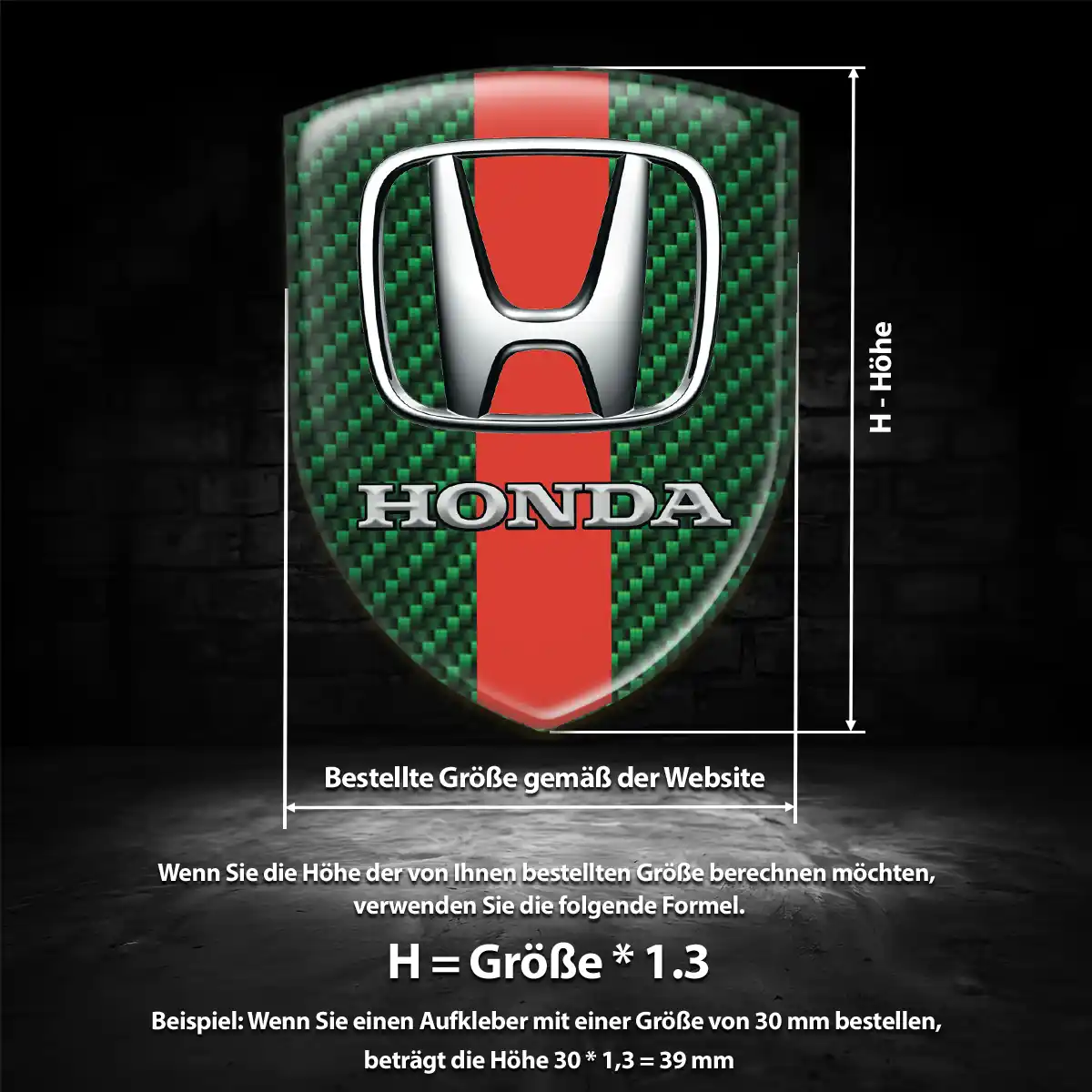 Honda Aufkleber 3D Gel Wappen Auto Elegantes Design