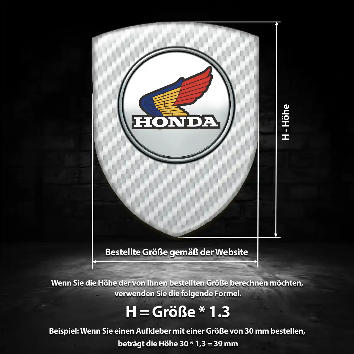 Honda Aufkleber 3D Gel Wappen Auto Exterieurdesign