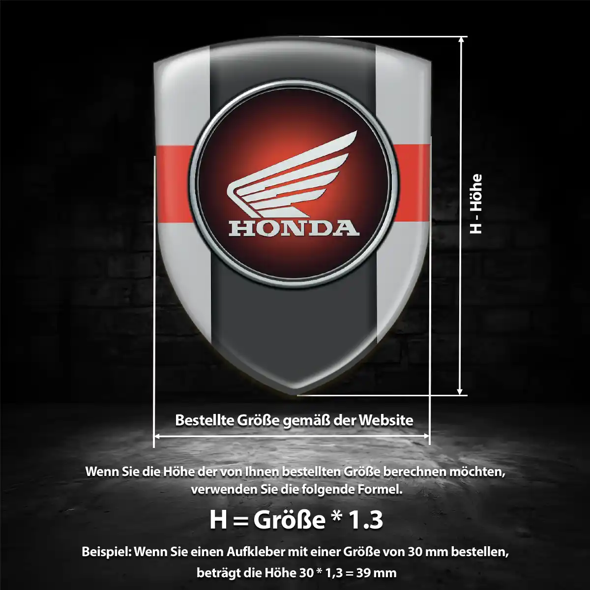 Honda Aufkleber 3D Gel Wappen Auto Interieurdesign