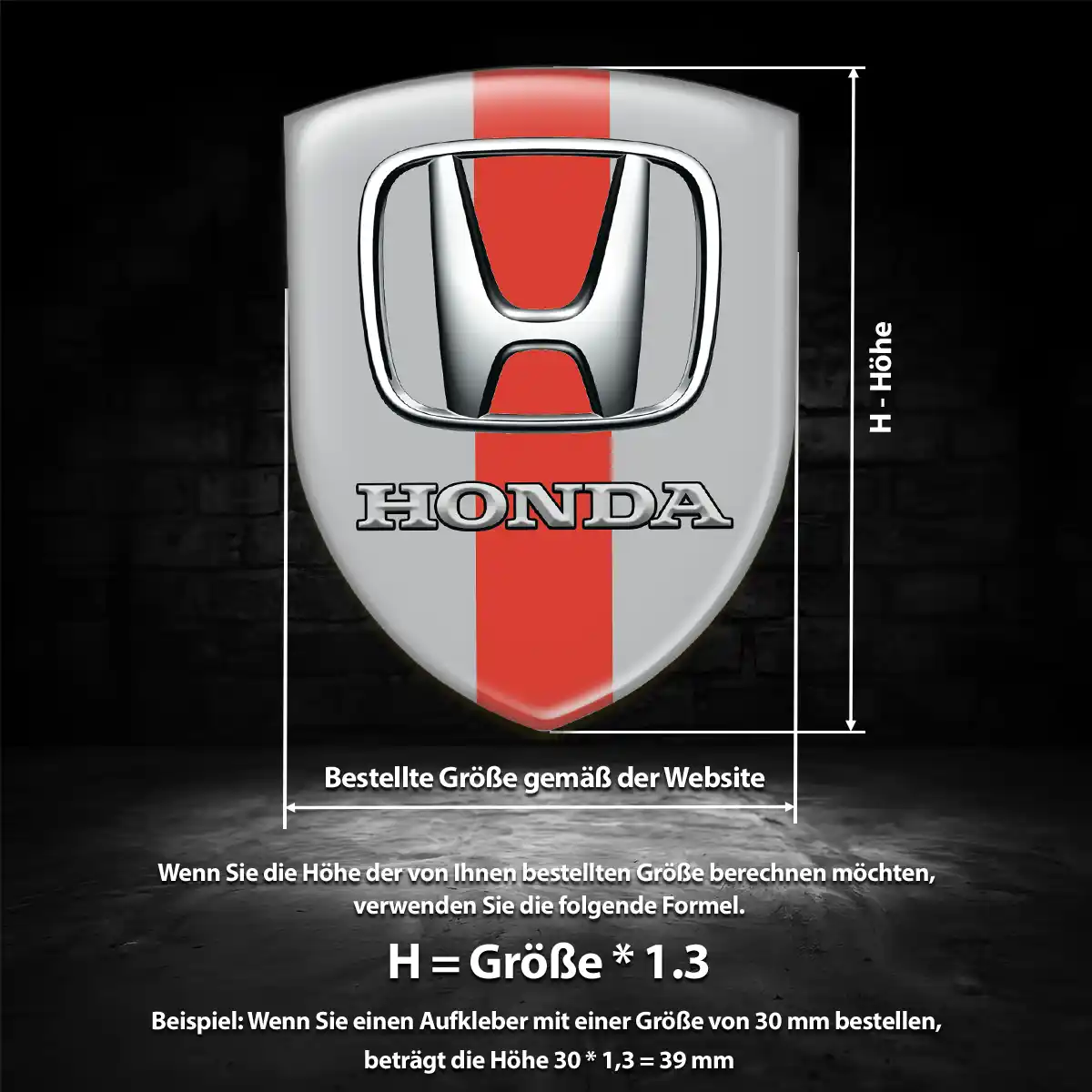 Honda Aufkleber 3D Gel Wappen Auto Limitierte Auflage